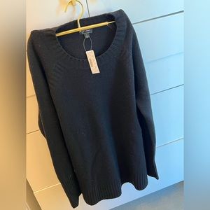 100% cashmere J Crew sweater black size Large